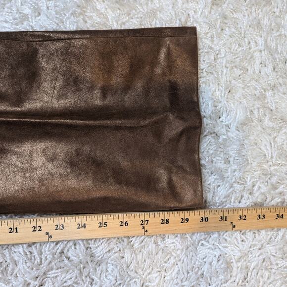 Y2K Vintage Cache Metallic Leather Bootcut Pants Bronze Brown Size 8 - Picture 6 of 15